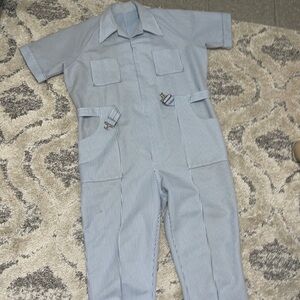 Vintage sears Perma Press women’s Belted striped Jumpsuit